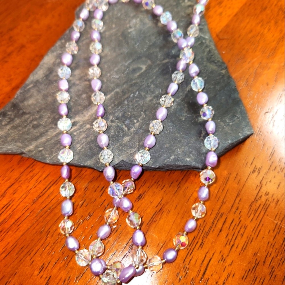 Geniune Pearl and Swarovski Crystal Necklace.   NWOT